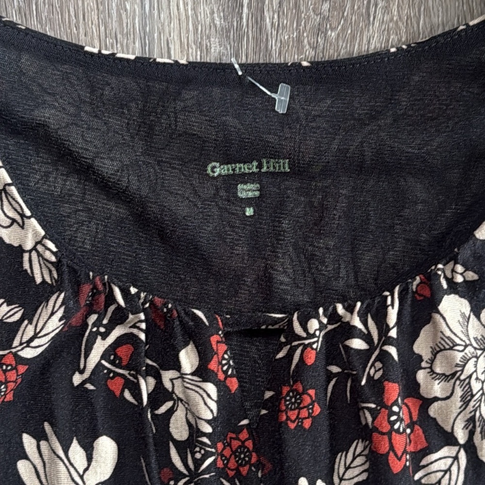 Garnet Hill Black and Tan Sleeveless Maxi Sundress Cutout floral - Picture 3 of 6